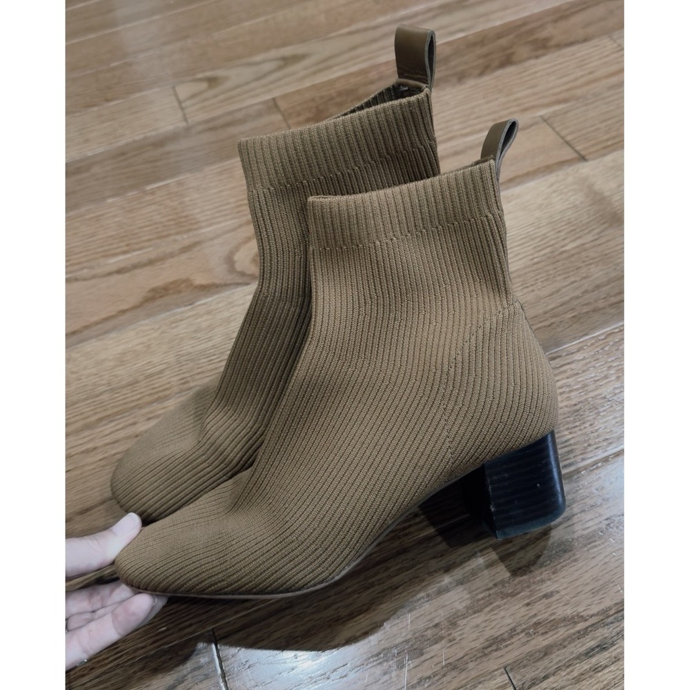 Everlane The Glove Boots Toffee US 9 Womens Knit Ankle Bootie Minimalist Sleek